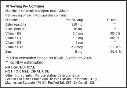 MS - Multivitamin with Ashwagandha - 30Caps.