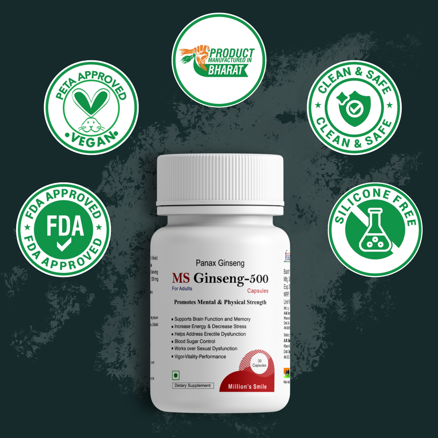MS Ginseng-500 Capsules - 30caps.