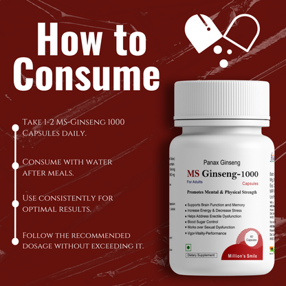 MS-Ginseng 1000 Capsules For Adults - 60caps.