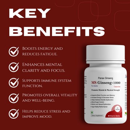 MS-Ginseng 1000 Capsules For Adults - 60caps.